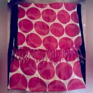 Hot pink polka dot sheer scarf